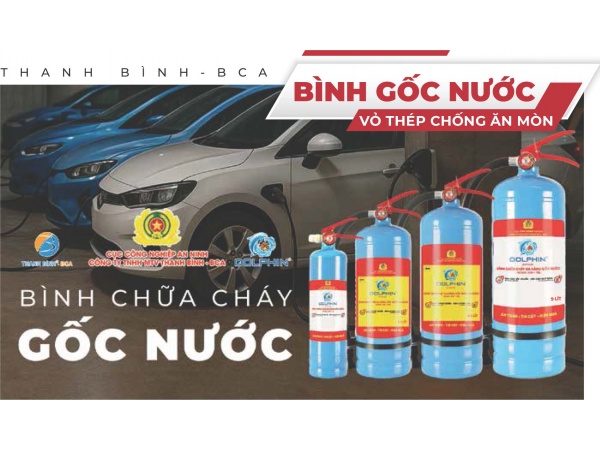 Bình chữa cháy gốc nước vỏ thép chống ăn mòn 1L, 3.5L, 6.5L, 9L Dolphin